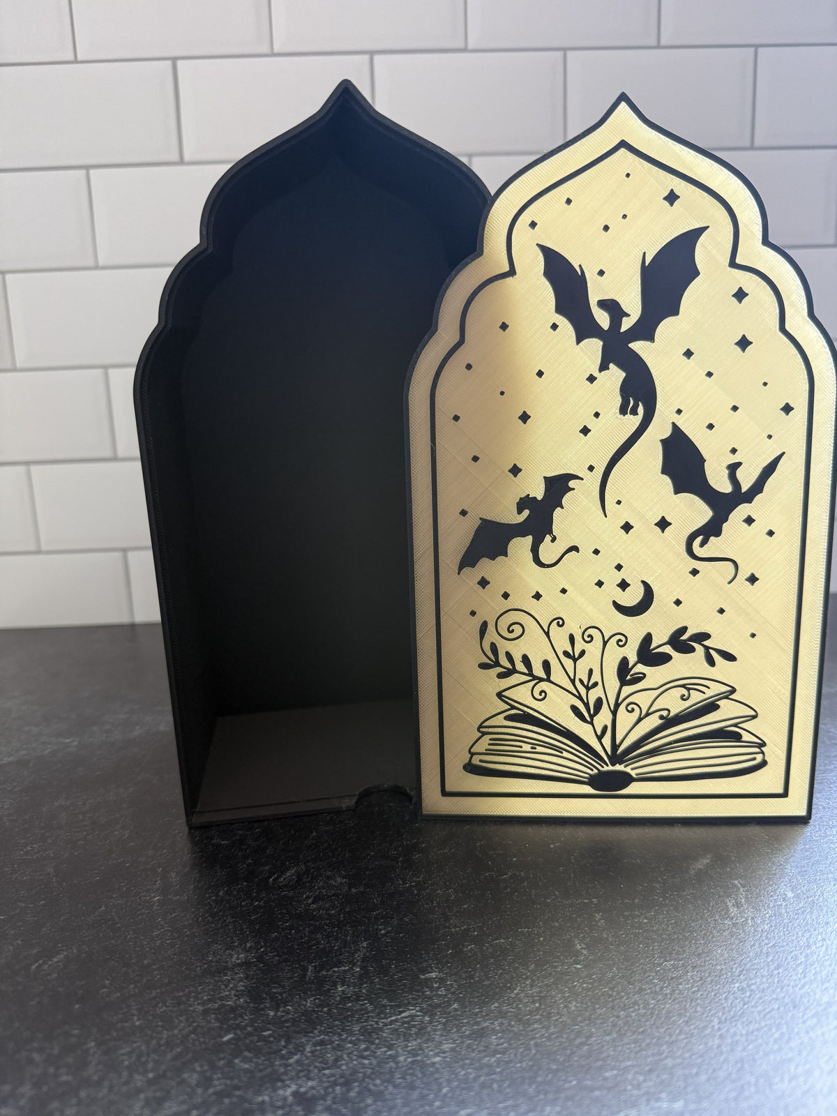 Dragon/Fourth Wing Inspired Light Up Book Nook
