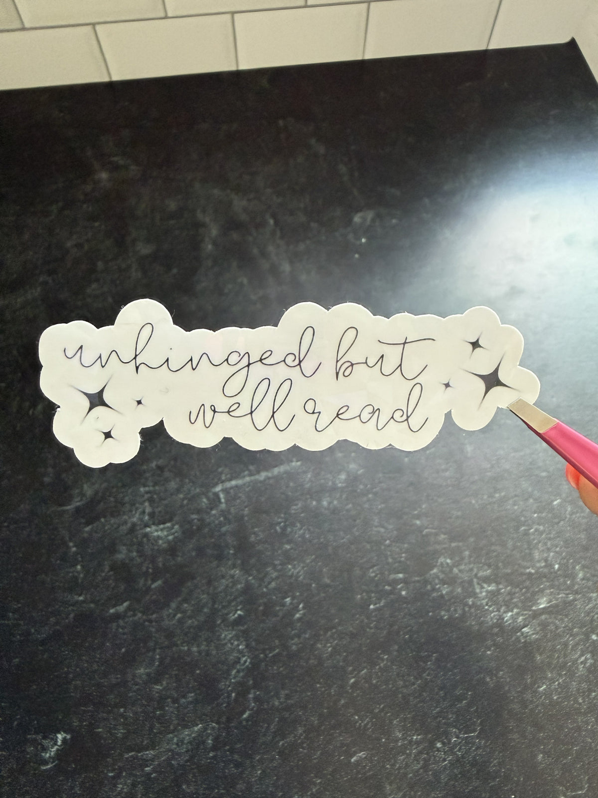 Unhinged but well read - sticker